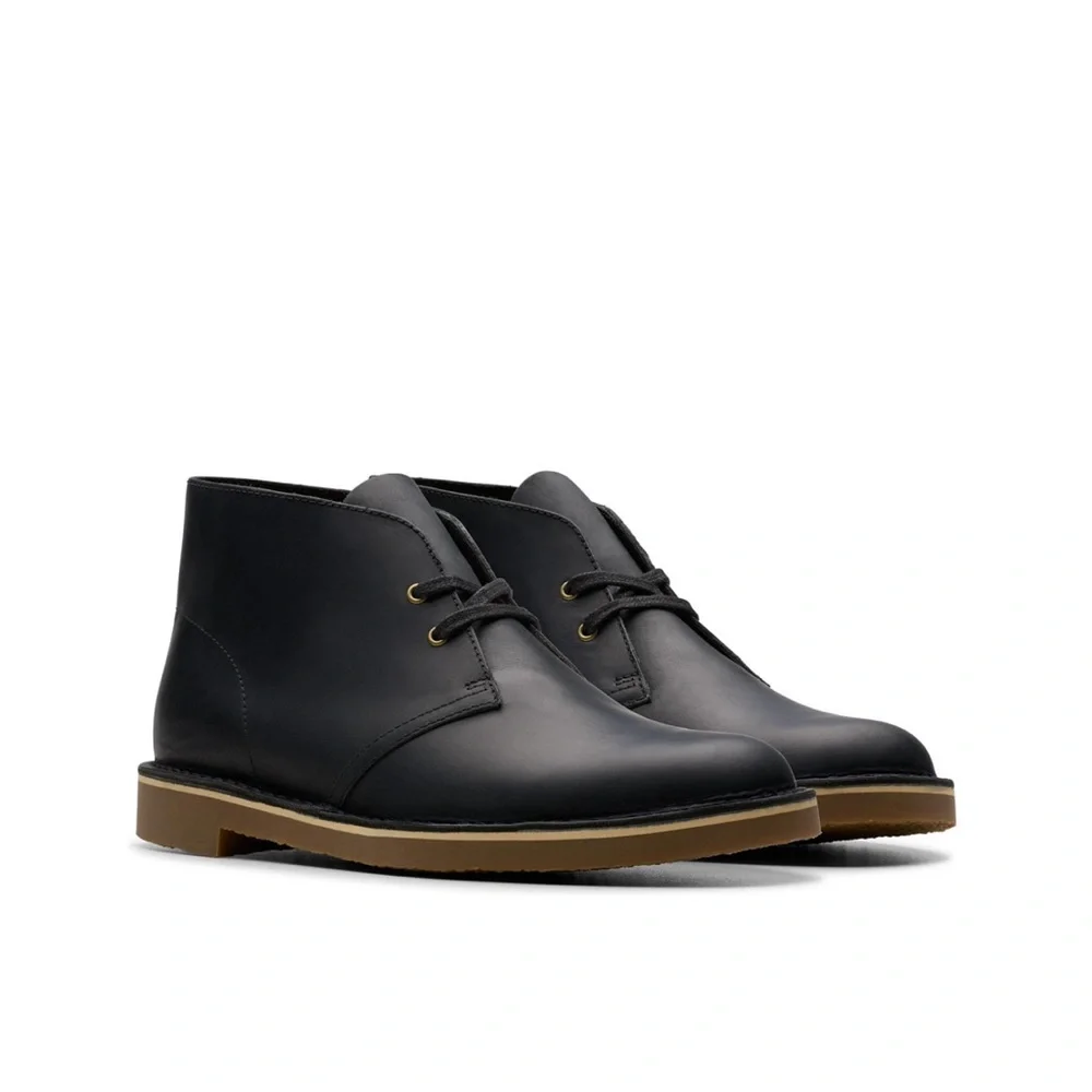 Clarks Black Leather Chukka‎ Boots